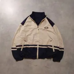 古着ナイロンジャケットアウターネイビーベージュステッチドローコードK213
