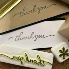 thankyou、お花のワンポイント　消しゴムはんこ