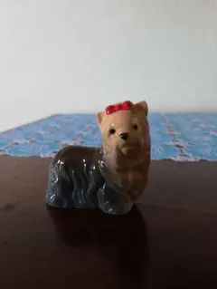 昭和レトロ ヨークシャテリア 置物 陶器製 犬 インテリア オブジェ 飾り 雑貨