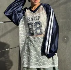 【CIAOPANIC】レースドッキングフットボールTee