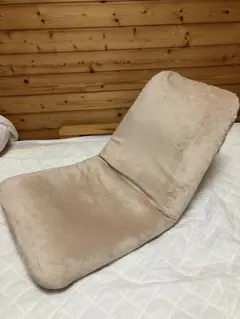 ベージュ リクライニング座椅子 フリース生地　和楽