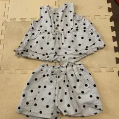 ブリーズドットセットアップ　水玉模様 トップスとショートパンツ セット90のサムネイル