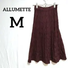 ALLUMETTE ブラウン M ニット フレアスカート レディース ボトムス