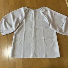 OPAQUE.CLIP ランタンスリーブメッシュブラウス【洗濯機洗い可】