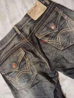 送料込み★EDWINブルートリップ503ダメ－ジデニム 日本製size34X33
