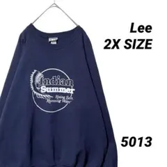 【90s】USA製 Lee 2X スウェット ビッグロゴ ネイビー 紺 リー