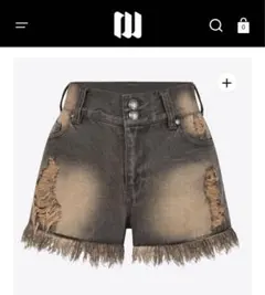 andwang fringe denim short pants デニム　パンツ