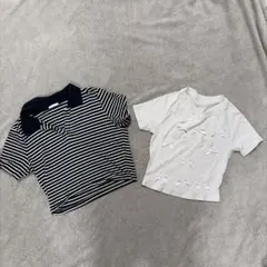 レディース 夏服 半袖 ショート丈 Tシャツ 2枚 セット M