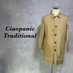 チャオパニック ステンカラーコート シングル コットン ベージュ M メンズ