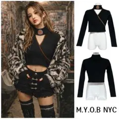【値下げ交渉◎】 【訳あり】 M.Y.O.B NYC リブVネックニットトップス