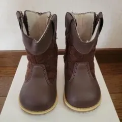 ブラウン キッズブーツ キルティング