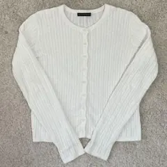 Brandy Melville ケーブルニットカーディガン ホワイト ショート丈