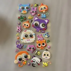 平成レトロ　動物キャラクター　ぷっくりシール