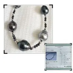 鑑別書付き ブラックパール ブラックダイヤモンド STERLING - メルカリ