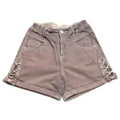 メゾピアノ　y2k 平成レトロ　ハート型ポケット グレー ハーフパンツ　160