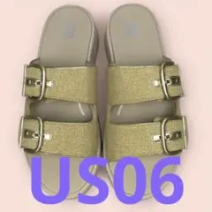 【新品箱付】 fitflop サンダル　バックル ベージュ ゴールド US6のサムネイル