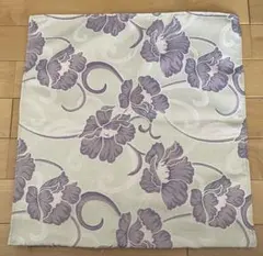 紫色の花柄クッションカバー58×55 刺繍　牡丹　蓮　座布団カバーのサムネイル