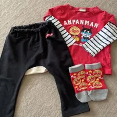 アンパンマン 長袖Tシャツ パンツ 靴下セット 90