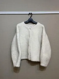 Natural Beauty Basic アイボリー ボアジャケット