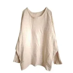 2465 美品 ドルマンケーブルニット アイボリー M