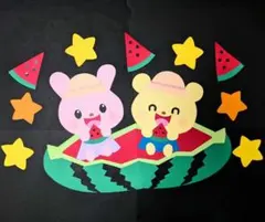 すいか　夏　壁面　壁面装飾　7月　8月　幼稚園　保育園　保育壁面のサムネイル