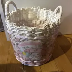 キティ 藤風カゴ 小物入れ 編みかご 激レア 当時物 平成レトロ レトロ キティ KITTY 籐風 カゴ 小物入れ 編みかご 激レア rare 平成レトロ
