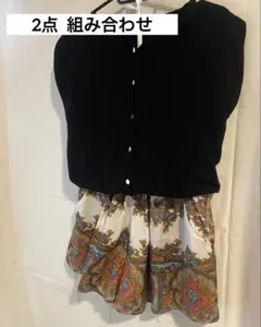2点【INGNI】 スカーフ柄 ショートパンツ+サマーニット トップス