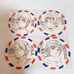ヘタリア エアメール風 コースター セット ヘタリア アメリカ イギリス アニメイト フェア 特典 エアメール風