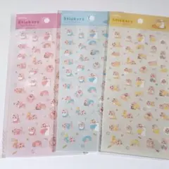 amifa すくすく赤ちゃん　シール　 3枚セット　ピンク　青　黄色　セリア