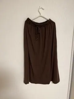 ロングスカート ブラウン ウエストゴム