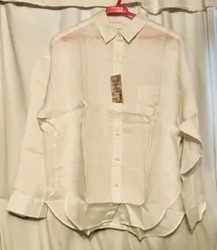 無印良品 フレンチリネン洗いざらし ワイドシャツ