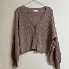 透かし編み　テープヤーンカーディガアースミュージックアンドエコロジー