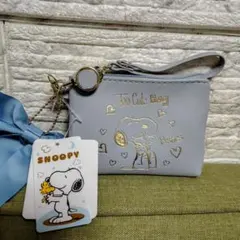 スヌーピー リール付きパスケース リボン付き