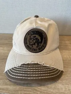 DIESEL ディーゼル ブレイブマン パッチ ダメージ加工 キャップ ベージュ DIESEL ディーゼル ブレイブマン パッチ ダメージ加工 キャップ