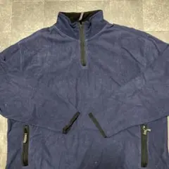 ハーフジップ 古着　ネイビー　ヴィンテージ　e38