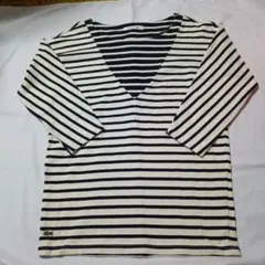 ラコステ ストライプ 長袖厚地Tシャツ 34　美品