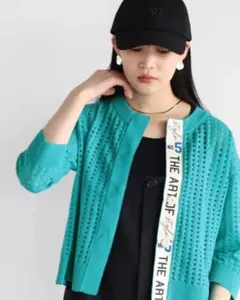 ラディエイト RADIATEロゴテープメッシュカーディガン ヤマダヤ