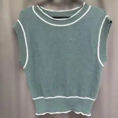 SPIRALGIRL ニットトップス ノースリーブ グリーン　ホビ垢　即購入⭕️のサムネイル