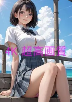 月屋 1点物 高画質 A4 ポスター アニメ イラスト JK 制服 #0313