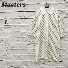 R4650 マスターズ 【L】 半袖ポロシャツ 総柄 コットン ホワイト
