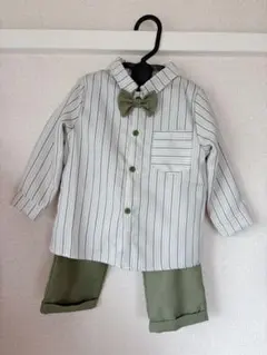 ストライプ柄フォーマルセット（蝶ネクタイ付き）