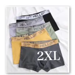 ボクサーパンツ　5枚組　メンズ 【2XL】5枚セット　下着　メンズ　ロゴ　無地