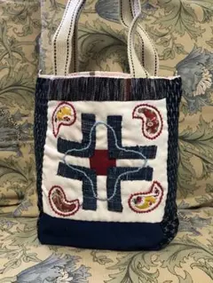 ハンドメイド アイヌ風刺繍 トートバッグ