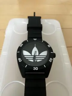美品 adidas アディダス 腕時計 ブラック サンティアゴ 動作良好 