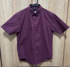 THE NORTH FACE 半袖シャツ Sサイズ 赤黒チェック