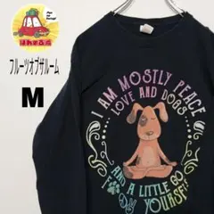 usa古着 FRUIT OF THE LOOM　ロングTシャツ　M　ブラック