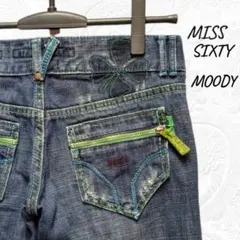 訳あり 希少 ミスシックスティ MOODY デニム ジーンズ S Y2K 四つ葉