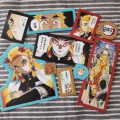 煉獄杏寿郎セット▲原作画シール ステッカー 鬼滅の刃 付録 特典 無限列車編