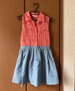 OZOC オゾック　ノースリーブ　デニム　切り替えワンピース