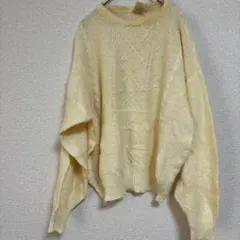 【希少】C&A ユーロ古着 ヴィンテージ ニット セーター ケーブル編みパステル